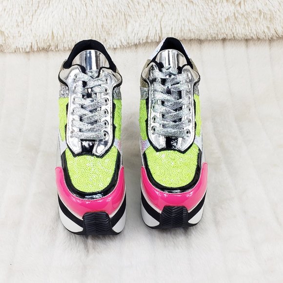 Kitchen Sink Hidden Wedge Platform Low Top Sneakers - Picture 4 of 13